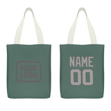 Custom Blue Green Gray Canvas Tote Bag