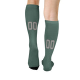Custom Blue Green Gray Knee-High Sock