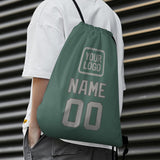Custom Blue Green Gray Drawstring Bag