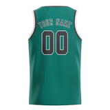 Custom Blue Green & Dark Grey Colors Design Sports Basketball Jersey