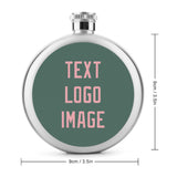 Custom Blue Green Light Pink Hip Flask