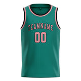Custom Blue Green & Light Pink Colors Design Sports Basketball Jersey