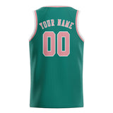 Custom Blue Green & Light Pink Colors Design Sports Basketball Jersey