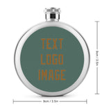 Custom Blue Green Khaki Hip Flask