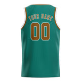 Custom Blue Green & Khaki Colors Design Sports Basketball Jersey
