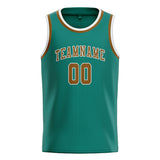 Custom Blue Green & Khaki Colors Design Sports Basketball Jersey