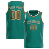 Custom Blue Green & Khaki Colors Design Sports Basketball Jersey