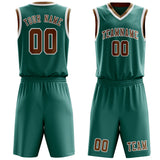 Custom Blue Green Khaki Basketball Set