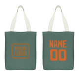Custom Blue Green Orange Canvas Tote Bag
