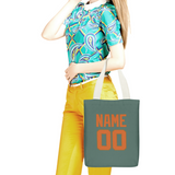 Custom Blue Green Orange Canvas Tote Bag