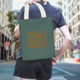 Custom Blue Green Orange Canvas Tote Bag