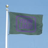 Custom Blue Green Light Purple Flag