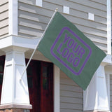 Custom Blue Green Light Purple Flag
