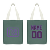 Custom Blue Green Purple Canvas Tote Bag