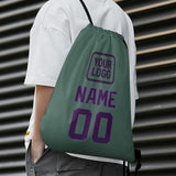 Custom Blue Green Purple Drawstring Bag