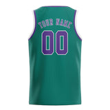Custom Blue Green & Light Purple Colors Design Sports Basketball Jersey