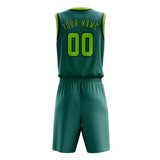 Custom Blue Green Emerald Green Basketball Set