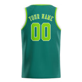 Custom Blue Green & Emerald Green Colors Design Sports Basketball Jersey