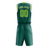 Custom Blue Green Emerald Green Basketball Set