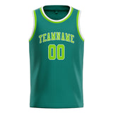 Custom Blue Green & Emerald Green Colors Design Sports Basketball Jersey
