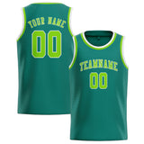 Custom Blue Green & Emerald Green Colors Design Sports Basketball Jersey