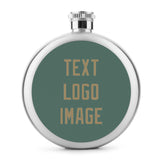 Custom Blue Green Light Khaki Hip Flask