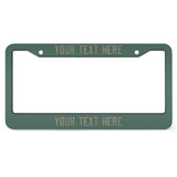 Custom Blue Green Light Khaki License Plate Frame