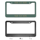 Custom Blue Green Light Khaki License Plate Frame