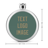 Custom Blue Green Light Khaki Hip Flask