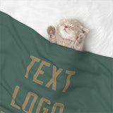 Custom Blue Green Light Khaki Pet Blanket