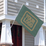 Custom Blue Green Light Khaki Flag