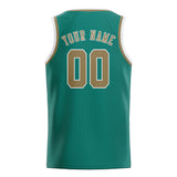 Custom Blue Green & Light Khaki Colors Design Sports Basketball Jersey