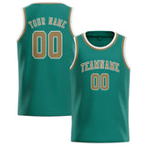Custom Blue Green & Light Khaki Colors Design Sports Basketball Jersey