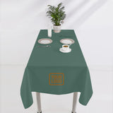 Custom Blue Green Light Khaki Square Table Cloth