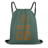 Custom Blue Green Khaki Drawstring Bag