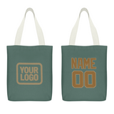 Custom Blue Green Khaki Canvas Tote Bag