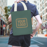Custom Blue Green Khaki Canvas Tote Bag