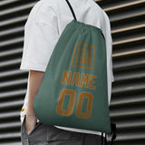 Custom Blue Green Khaki Drawstring Bag