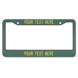 Custom Blue Green Light Yellow License Plate Frame
