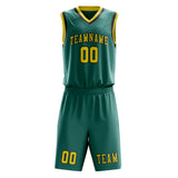Custom Blue Green Light Yellow Basketball Set