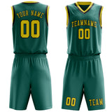 Custom Blue Green Light Yellow Basketball Set