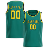 Custom Blue Green & Light Yellow Colors Design Sports Basketball Jersey