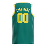 Custom Blue Green & Light Yellow Colors Design Sports Basketball Jersey