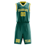 Custom Blue Green Light Yellow Basketball Set