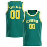Custom Blue Green & Light Yellow Colors Design Sports Basketball Jersey