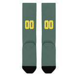Custom Blue Green Light Yellow Knee-High Sock