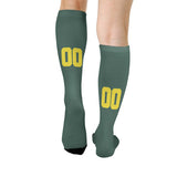 Custom Blue Green Light Yellow Knee-High Sock