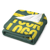 Custom Blue Green Light Yellow Blanket