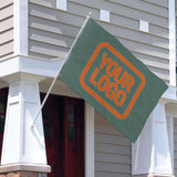 Custom Blue Green Orange Flag