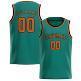 Custom Blue Green & Orange Colors Design Sports Basketball Jersey